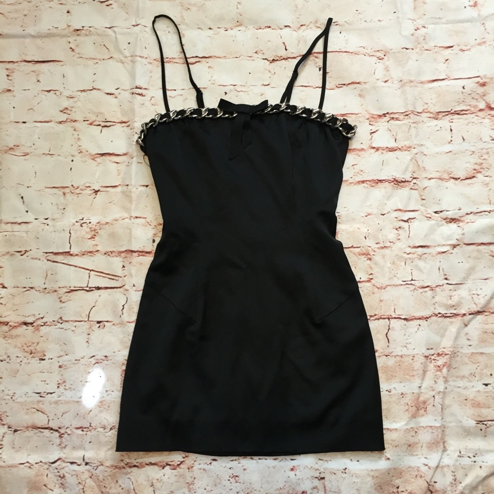 LOVE MOSCHINO Little Black Dress W/ Chain Neckline